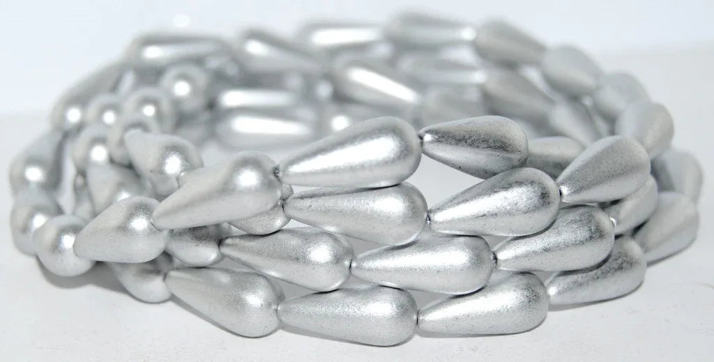 Tjeckiska droppar - Aluminium Silver 20x9mm, 1 styck Hilmas Pyssel