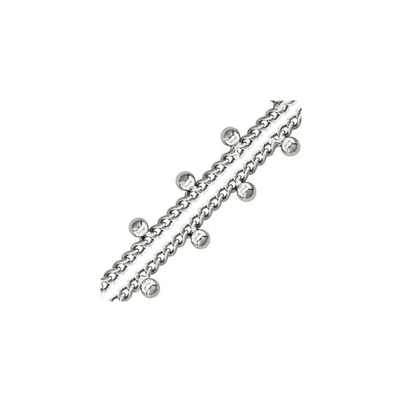 Kedja Silverfärgad - Med kulor 1,8x2,4 mm, 1 meter Grekisk Metall