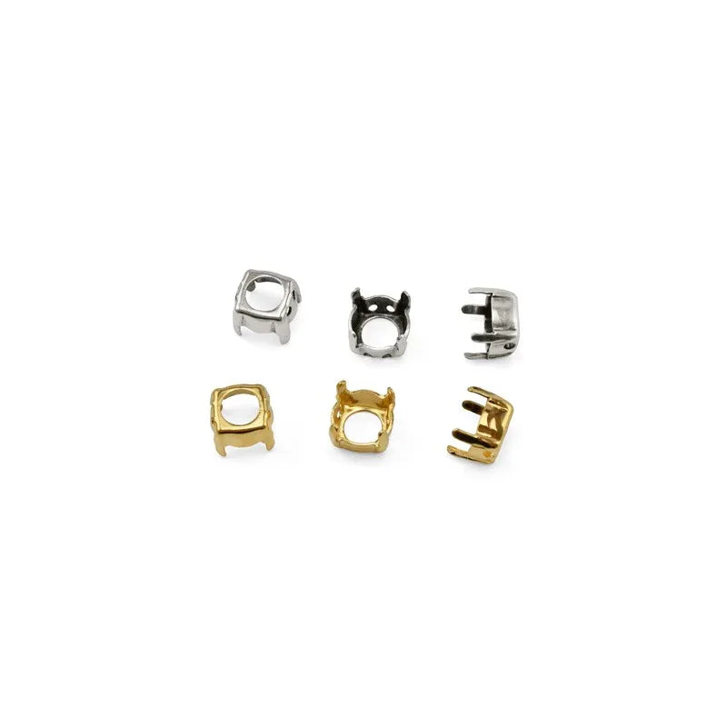 Infattning silverpläterad - Chaton ss39 (8mm) 10-pack Grekisk Metall