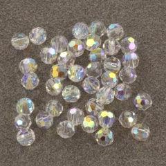 Preciosa Facetterad Rund - Crystal AB 3mm, 10-pack Preciosa