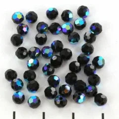 Preciosa Facetterad Rund - Jet AB 4mm, 10-pack Preciosa