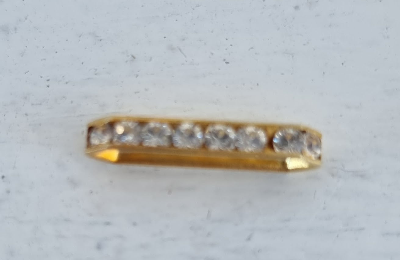 Swarovski Strass-Slider - Crystal / Gold 17x4mm, 1 styck Swarovski