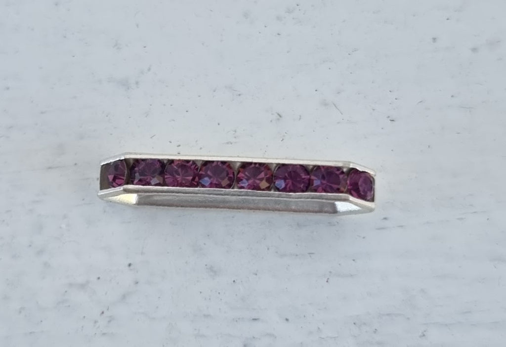 Swarovski Strass-Slider - Amethyst / Silver 17x4mm, 1 styck Swarovski