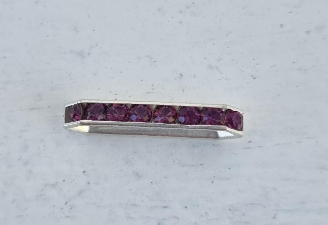 Swarovski Strass-Slider - Amethyst / Silver 17x4mm, 1 styck Swarovski