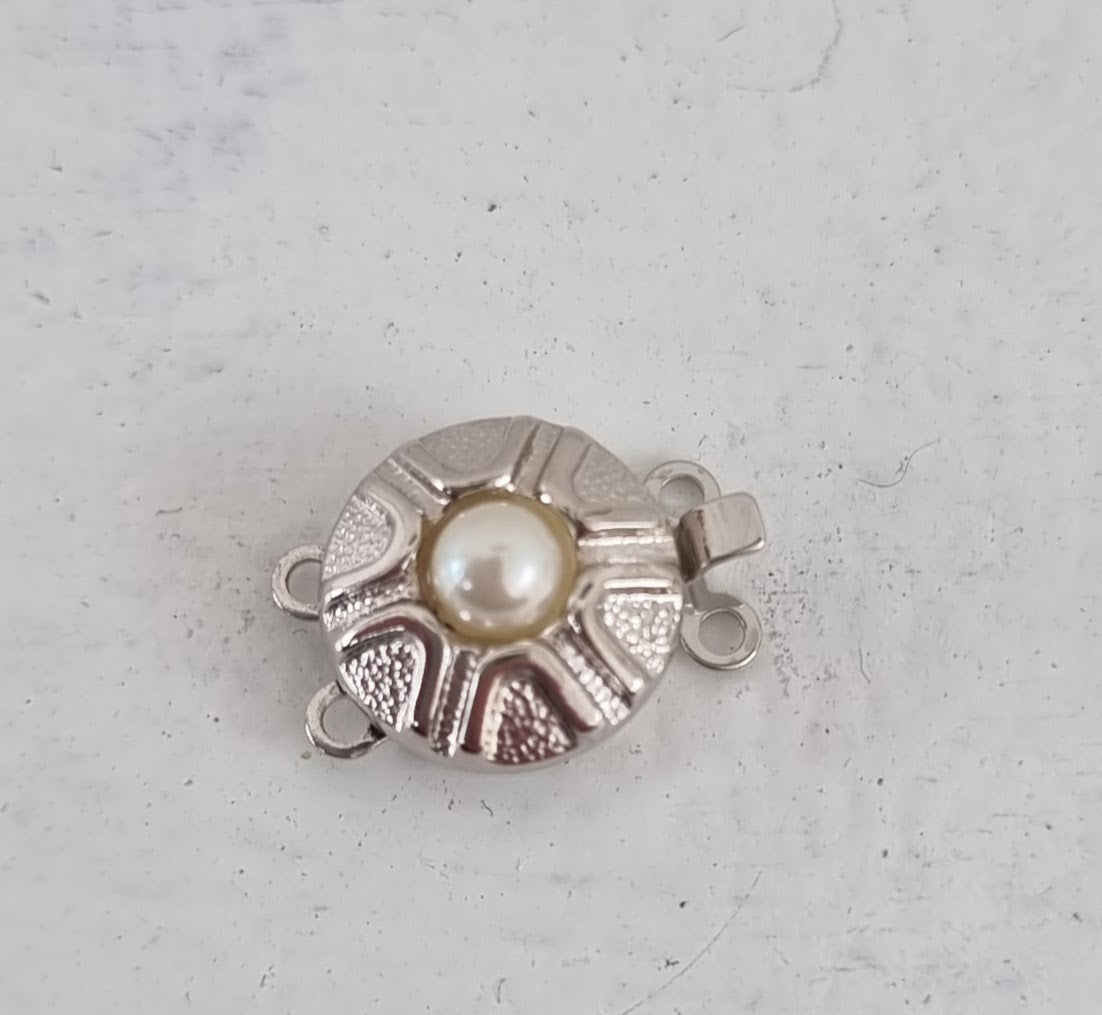 Instickslås - Rund Vintage Silverfärgad 14mm, 1 styck Hilmas Pyssel