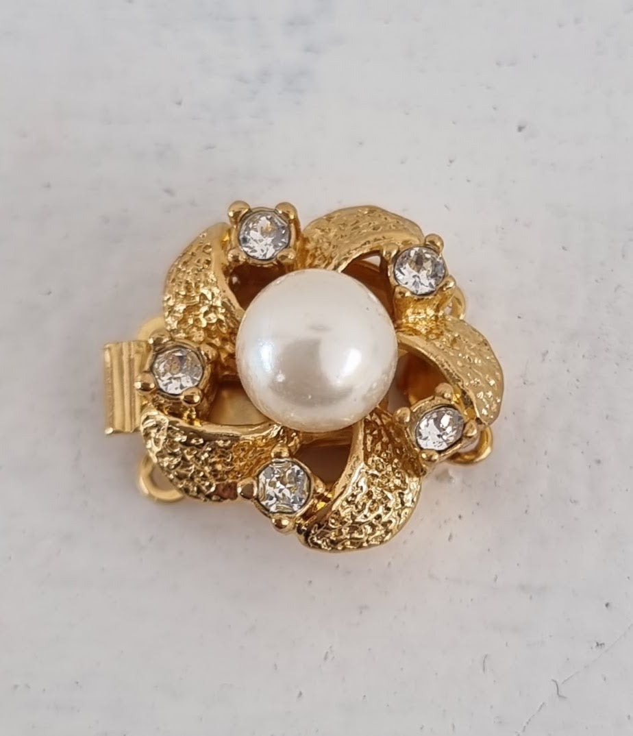 Instickslås - Jolie pearl 23k guldpläterad 16mm 1 styck Hilmas Pyssel