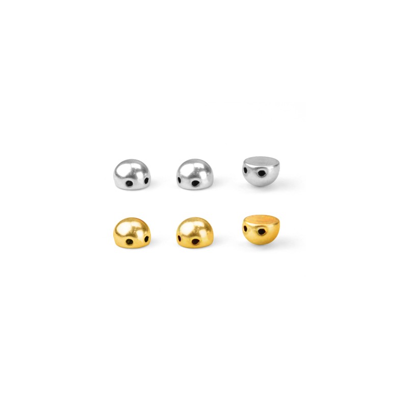 Mellandel Silverfärgad - Duo Flat Round 6mm 2-pack Grekisk Metall