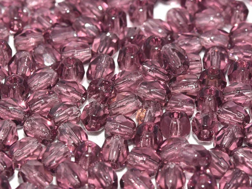 Tjeckiska Firepolish - Amethyst 4 mm, 50-pack Hilmas Pyssel