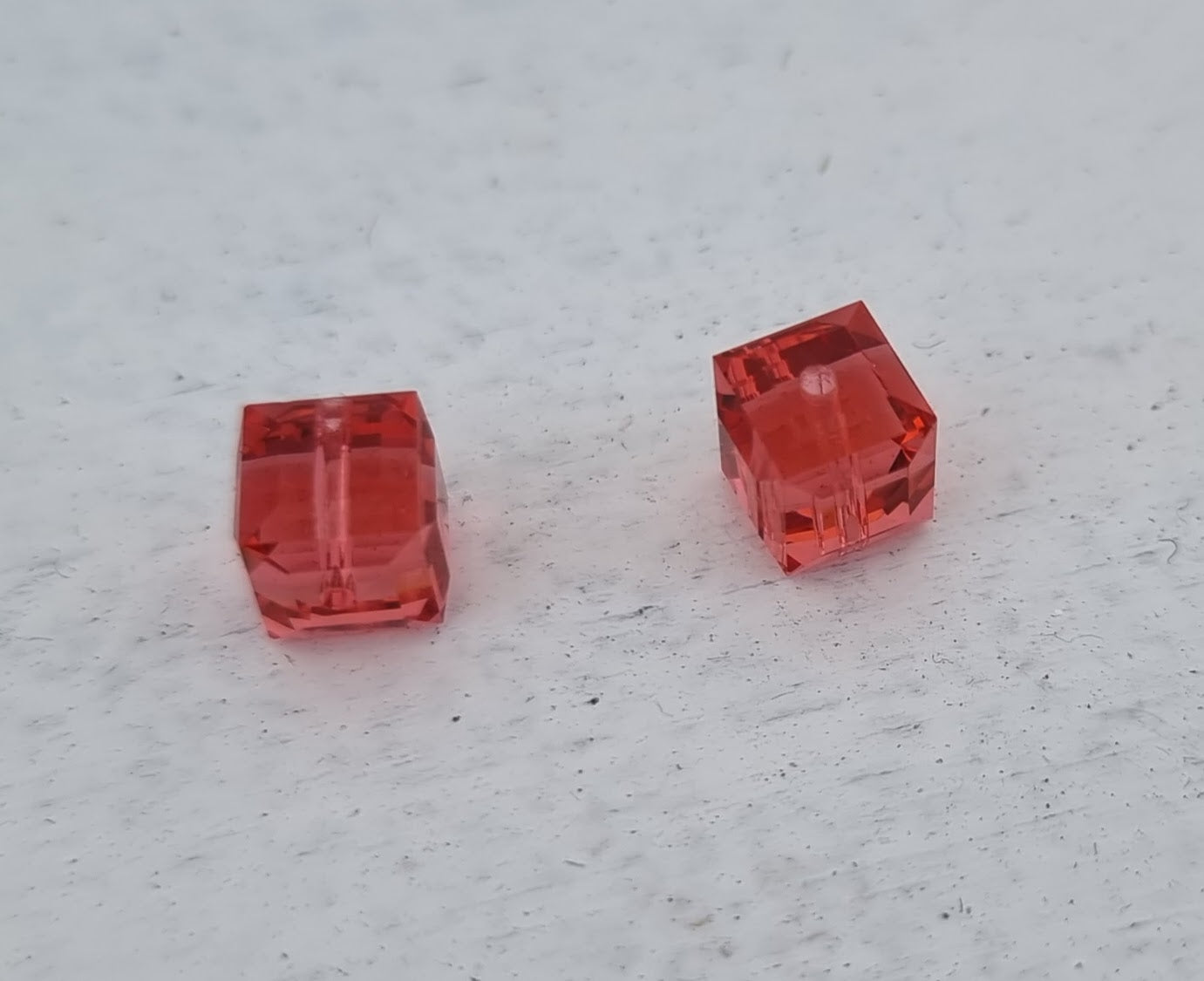 Swarovski Cube (5601) - Padparadscha 6mm, 4-pack Swarovski