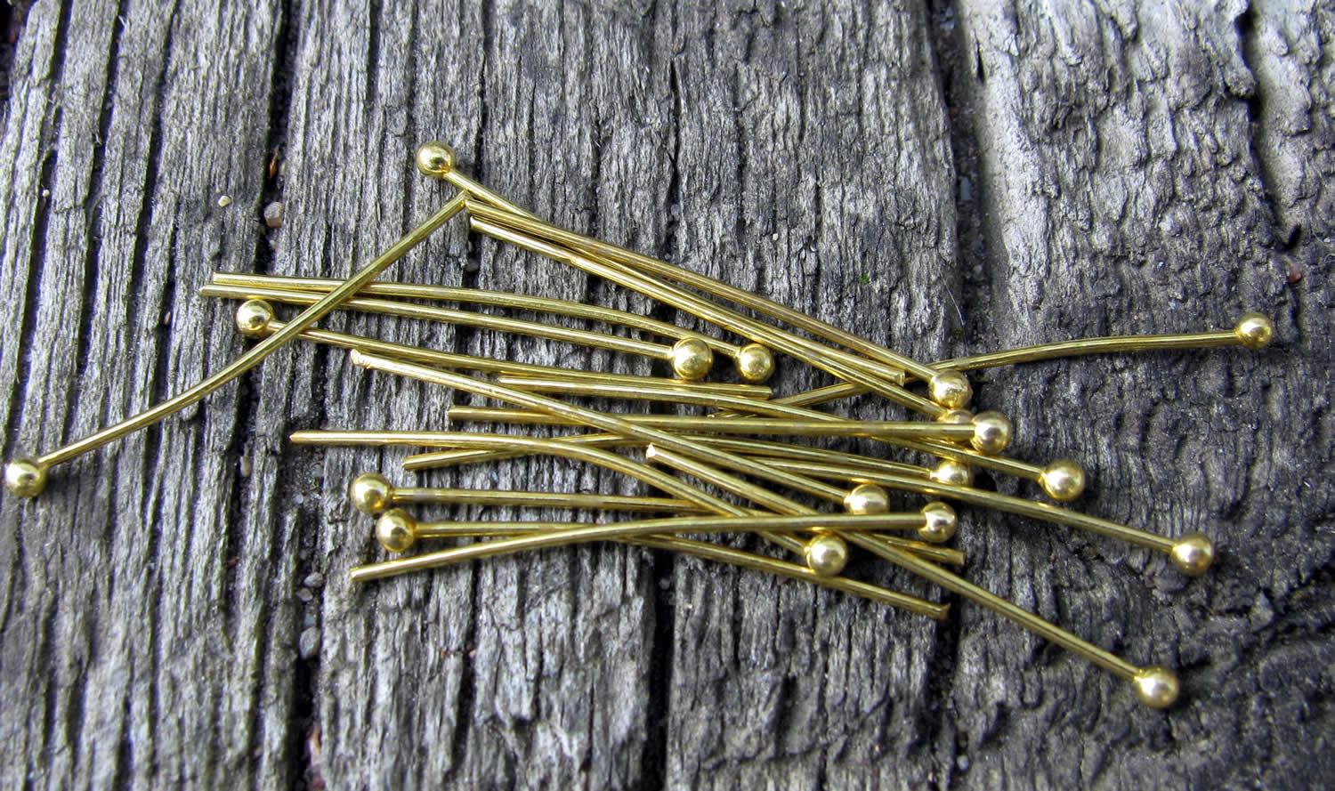 Hattpinnar Bronsfärgade med Kula - 25 mm, 100-pack Grekisk Metall