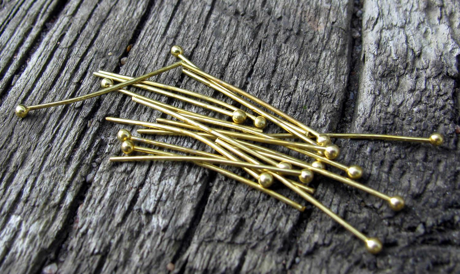 Hattpinnar Bronsfärgade med Kula - 25 mm, 100-pack Grekisk Metall
