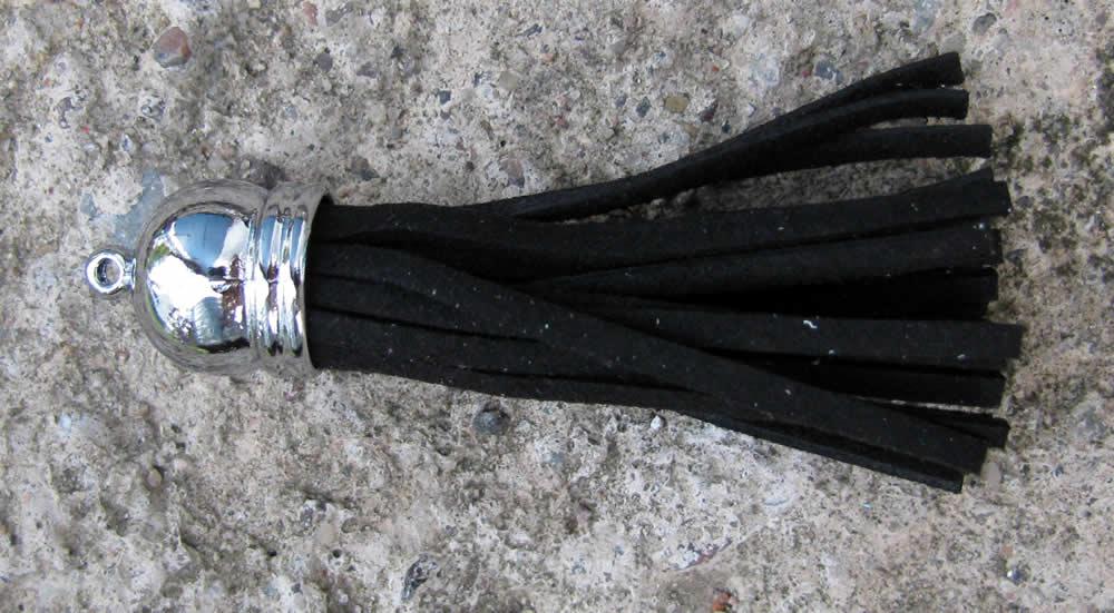 Hänge tassel - Moccaimitation, Svart 56mm, 1 pack Hilmas Pyssel