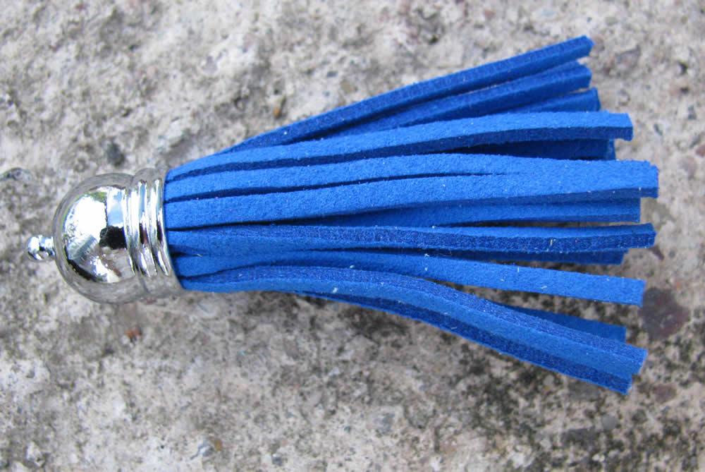 Hänge tassel - Moccaimitation Blå 56mm, 1 pack Hilmas Pyssel