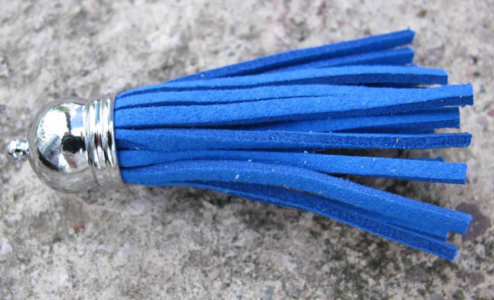 Hänge tassel - Moccaimitation Blå 56mm, 1 pack Hilmas Pyssel