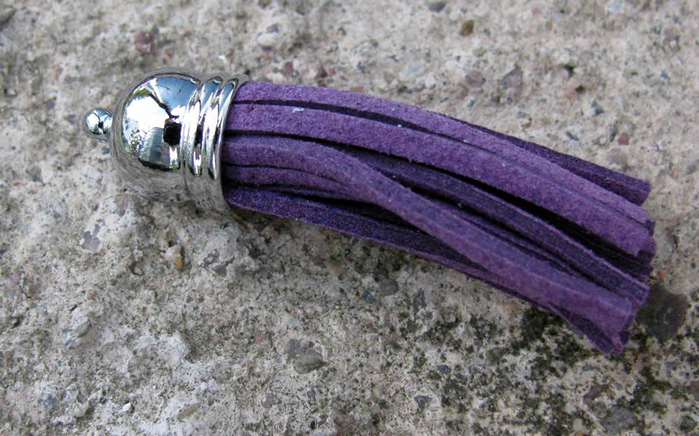 Hänge tassel - Moccaimitation, Lila 56mm 1 styck Hilmas Pyssel
