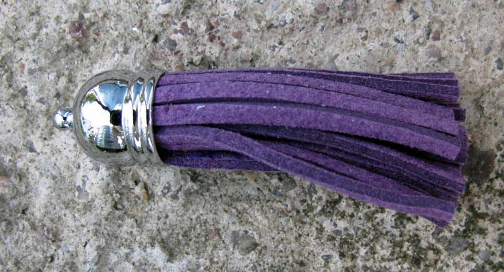 Hänge tassel - Moccaimitation, Lila 56mm 1 styck Hilmas Pyssel