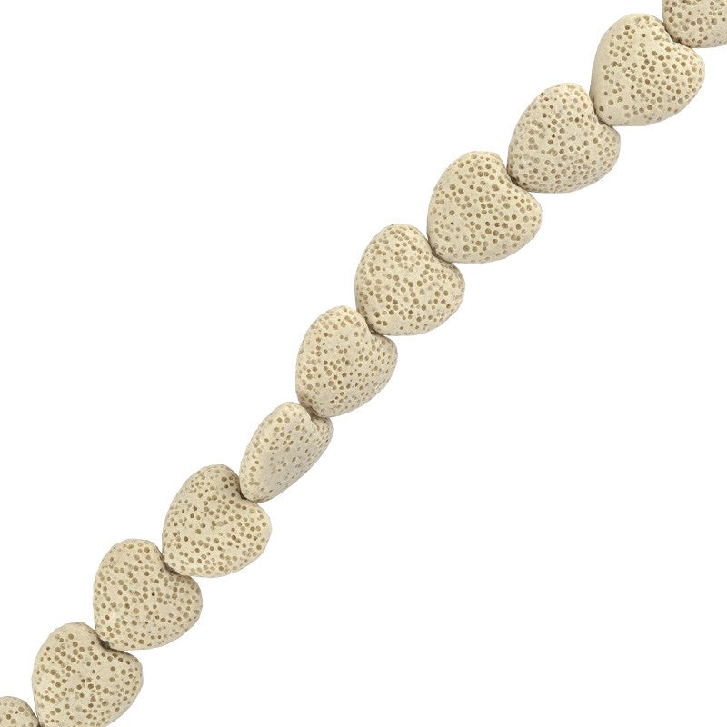 Sand lavasten - Hjärta vit 20 mm 1 styck Hilmas Pyssel