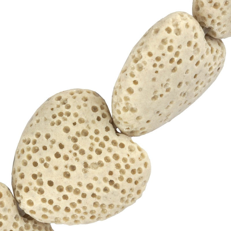 Sand lavasten - Hjärta vit 20 mm 1 styck Hilmas Pyssel