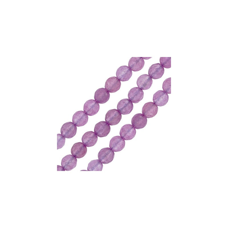 Moutain Jade Facetterad Rund - Lila 6mm 1 Sträng Hilmas Pyssel