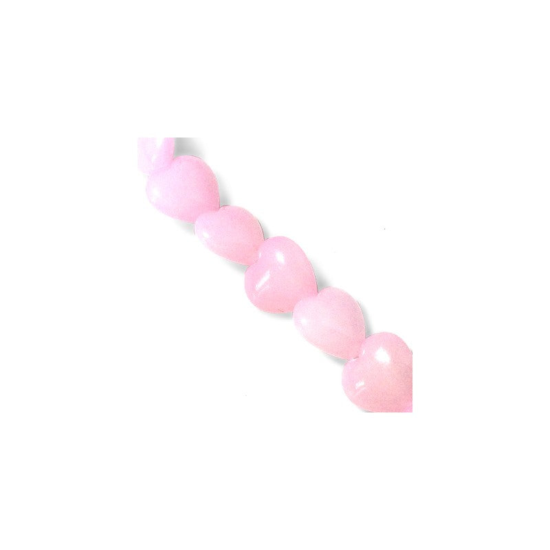 Jade - Hjärta Rosa 12 mm, 1 Styck Hilmas Pyssel