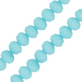 Facetterade glaspärlor - Matte ljusblå, 3x2.5mm, 1 sträng Hilmas Pyssel