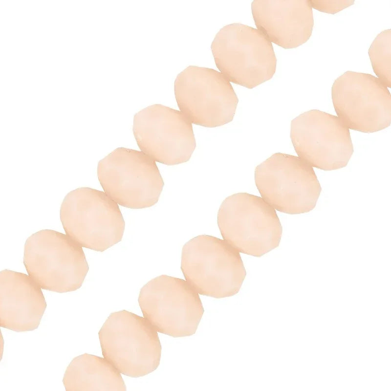 Facetterade glaspärlor - Matte laxfärgad, 3x2.5mm 1 sträng Hilmas Pyssel