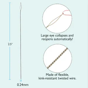 Pärlnålar Basic Elements - Collapsible Eye Needle Extra Fine 4-pack Beadsmith