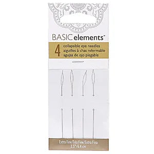 Pärlnålar Basic Elements - Collapsible Eye Needle Extra Fine 4-pack Beadsmith