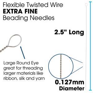 Pärlnålar Basic Elements - Flexible Twisted wire Extra Fine 0,127mm 10-pack Beadsmith