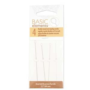 Pärlnålar Basic Elements - Flexible Twisted Wire Mix, 4-pack Beadsmith
