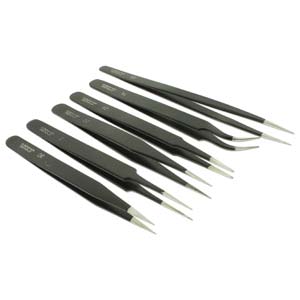 Mixade Pincetter Svarta Omagnetiska - 6 Delar Hilmas Pyssel