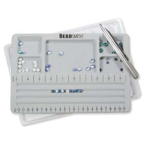 Pärlbricka - Designplatta, Grå, Rak 26x18cm Beadsmith