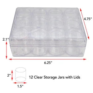 Pärlförvaring - Keeper Jars 12 stora askar förpackning Beadsmith