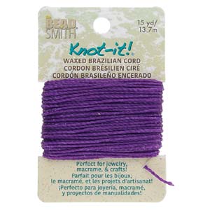 Knot-it Waxed Brazilian cord- Neon Lila 13,7 m Beadsmith