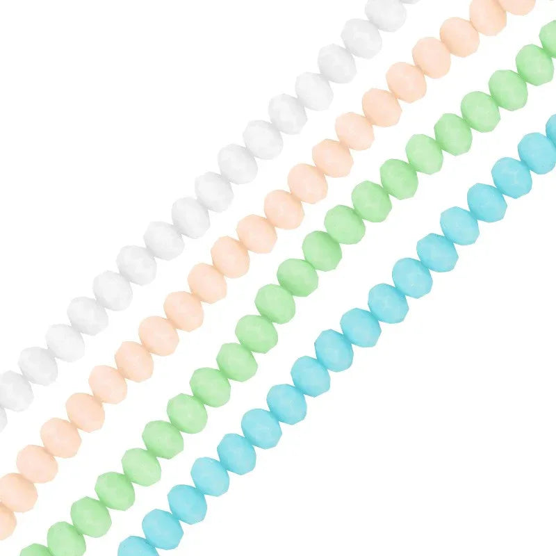 Facetterade glaspärlor - Matte grön 8x6mm 1 sträng Hilmas Pyssel