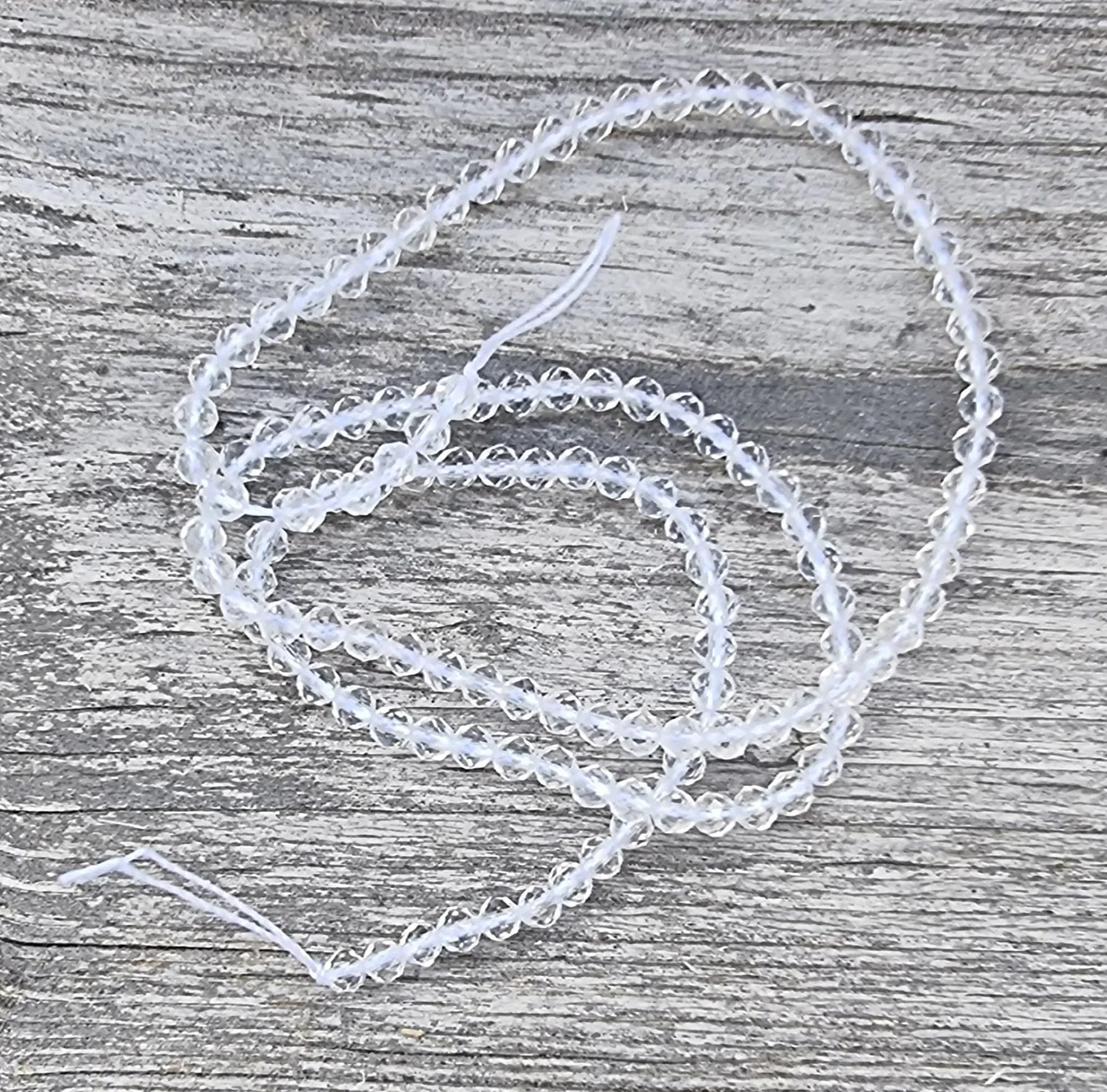 Glaspärlor Facetterade - Runda, Klara 3mm, 1 sträng Hilmas Pyssel