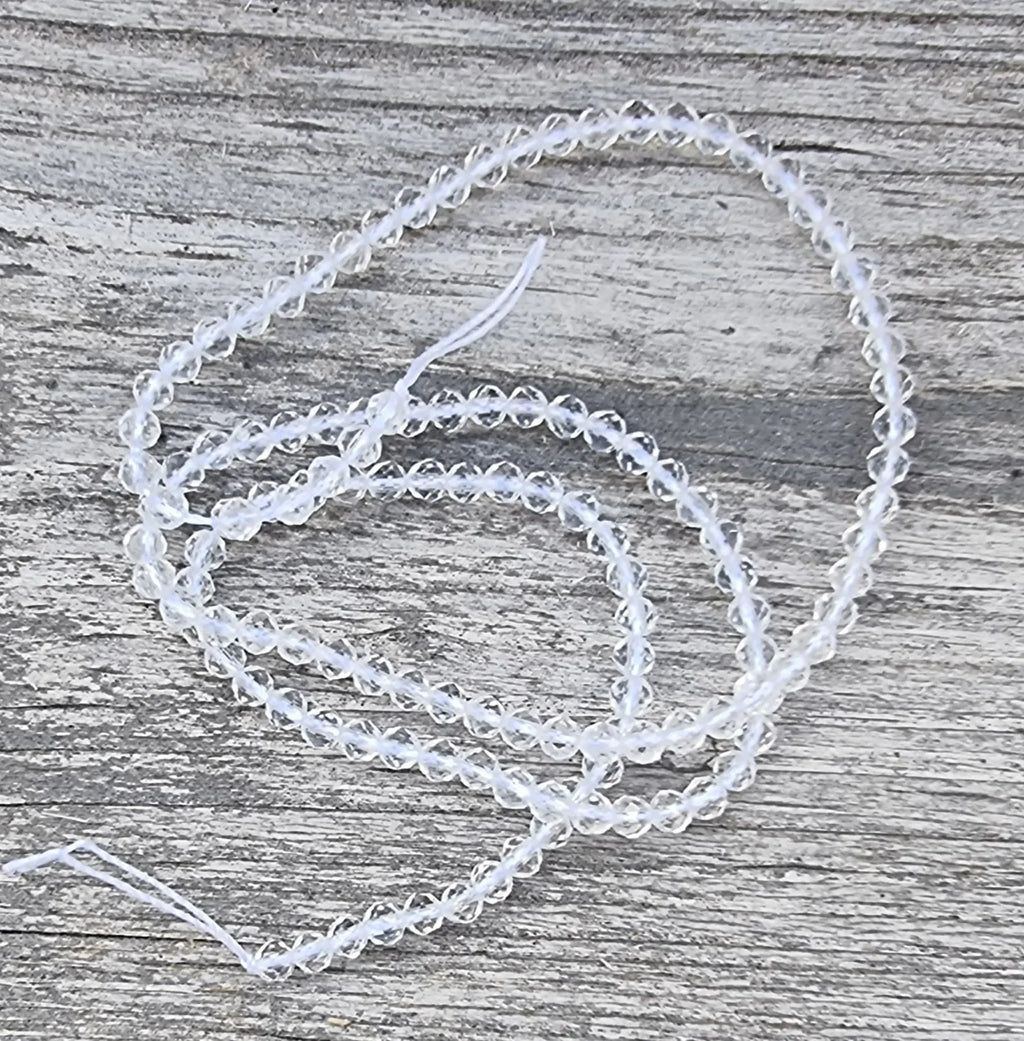 Glaspärlor Facetterade - Runda, Klara 3mm, 1 sträng Hilmas Pyssel