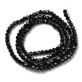 Glaspärlor Facetterade - Runda, Svarta 3mm, 1 sträng Hilmas Pyssel