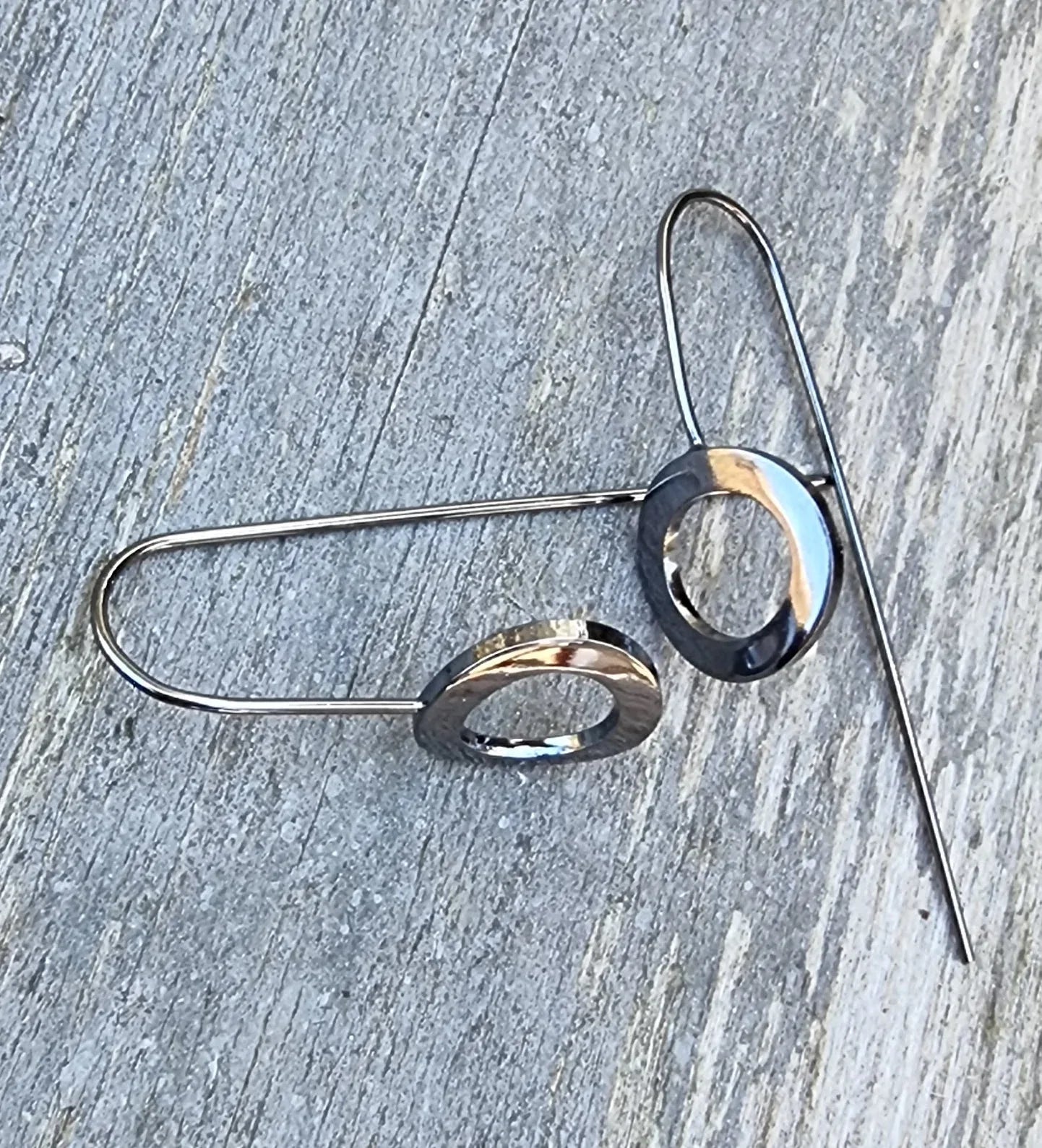 Gunmetalfärgad Örkrok Lång med Cirkel - 2-pack Grekisk Metall