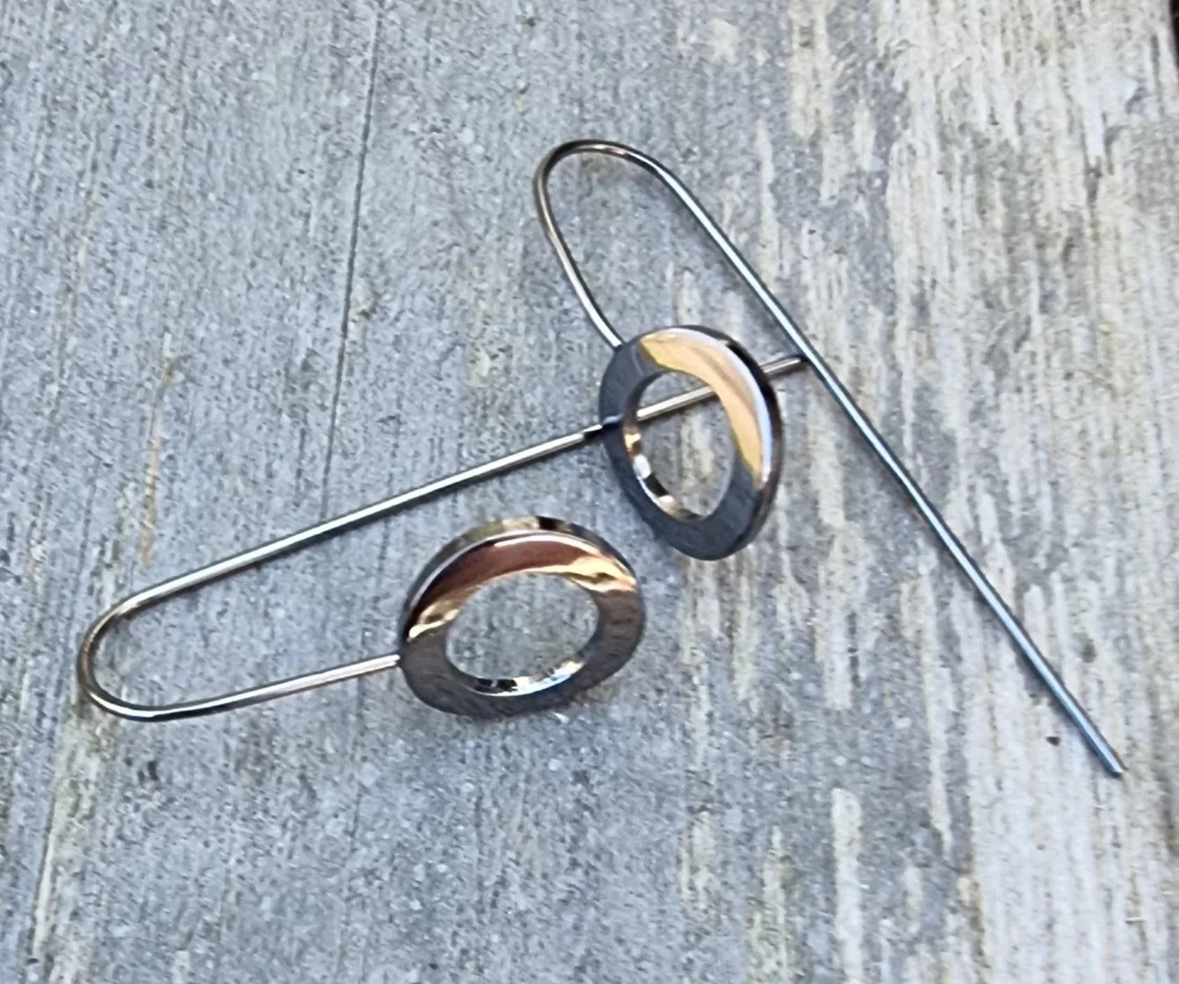 Gunmetalfärgad Örkrok Lång med Cirkel - 2-pack Grekisk Metall