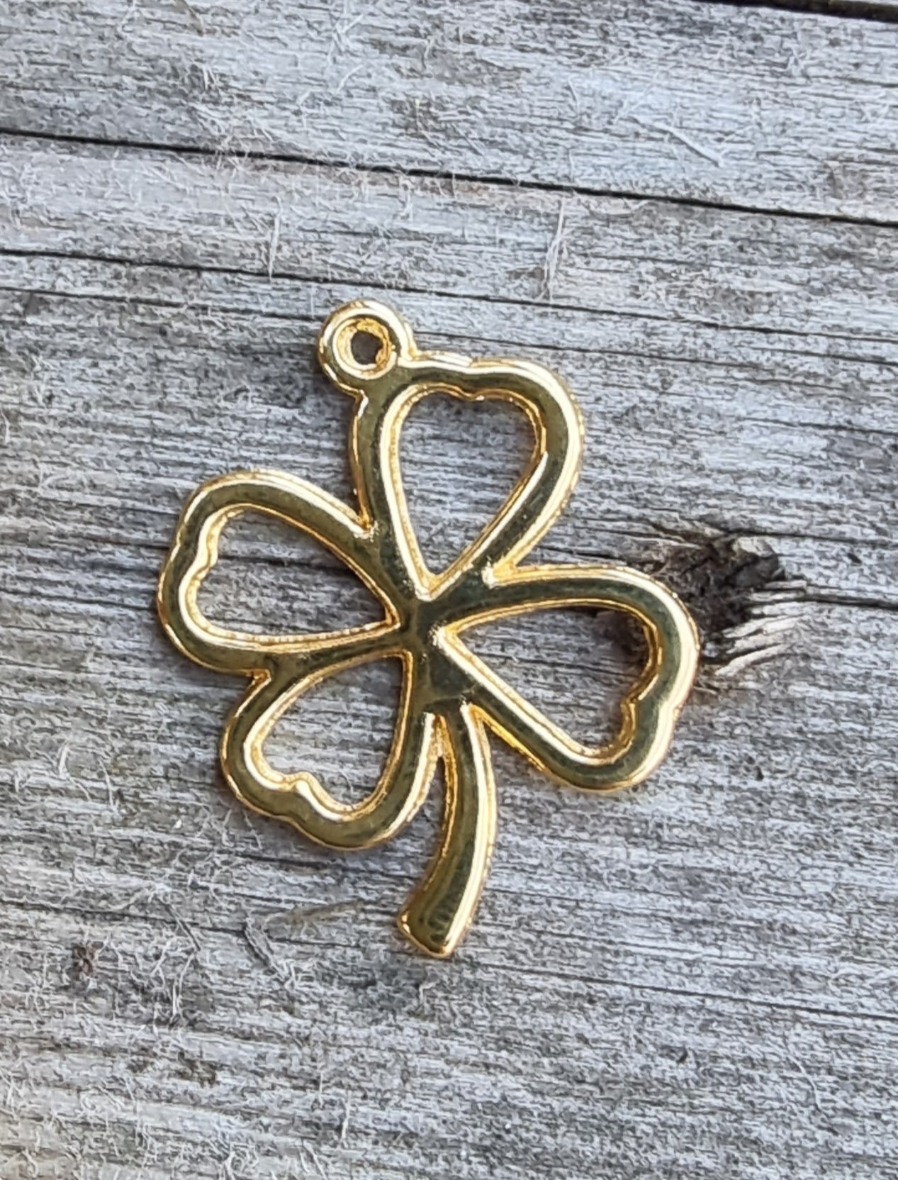 Berlock 24k guldpläterad - Fyrklöver 1 styck Grekisk Metall