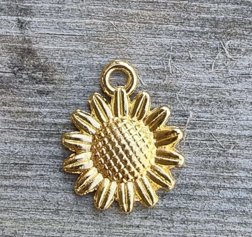 Berlock 24K guldpläterad - Solros 1 styck Grekisk Metall