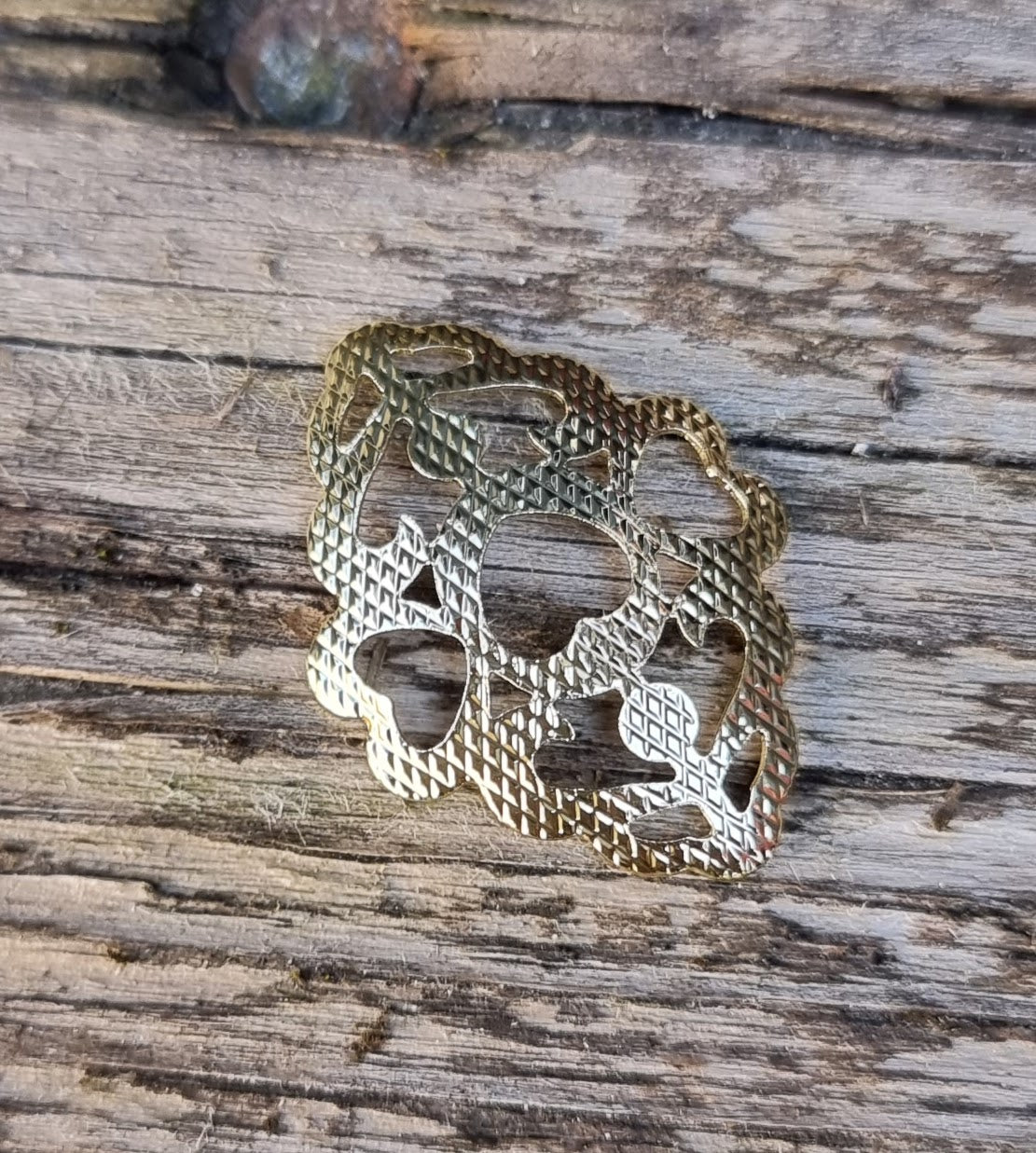 Connector / Hänge Guldfärgad - Romb med hjärta, 1 styck Grekisk Metall