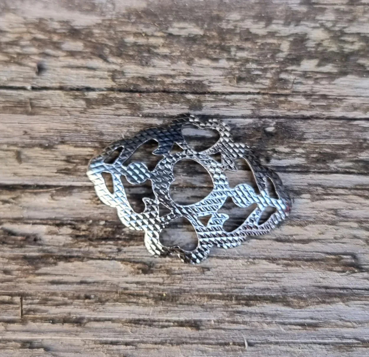 Connector / Hänge Silverfärgad - Romb med hjärta 1 styck Grekisk Metall