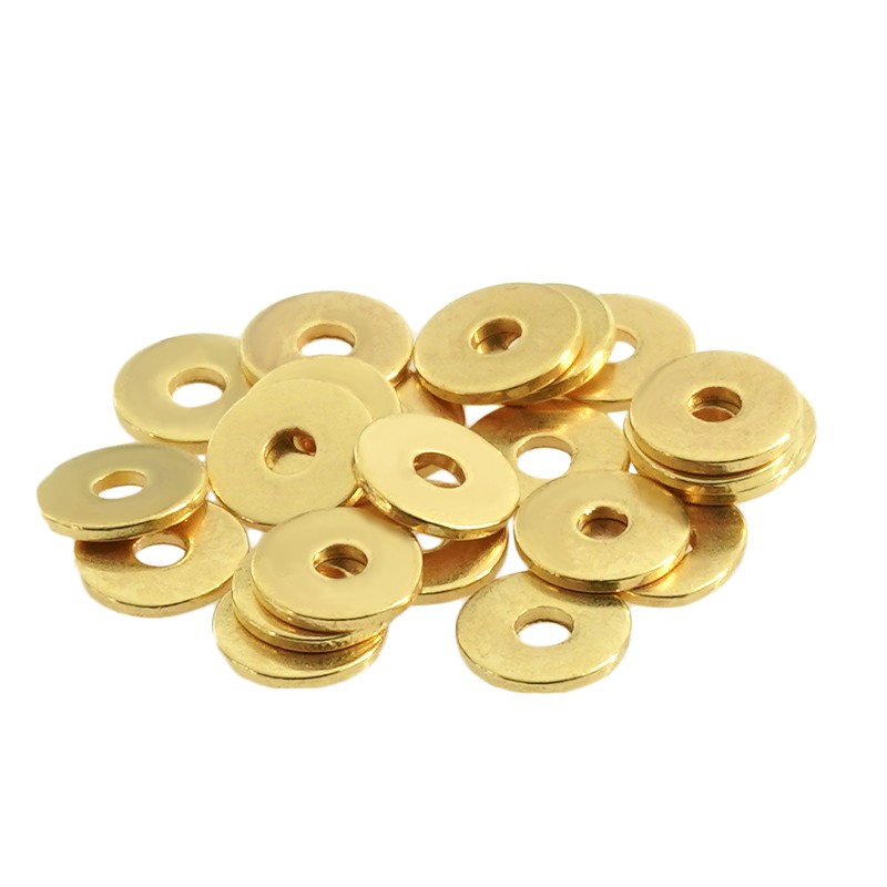 Mellandel Guldfärgad - Platt rund 0,5x4mm 10-pack Grekisk Metall