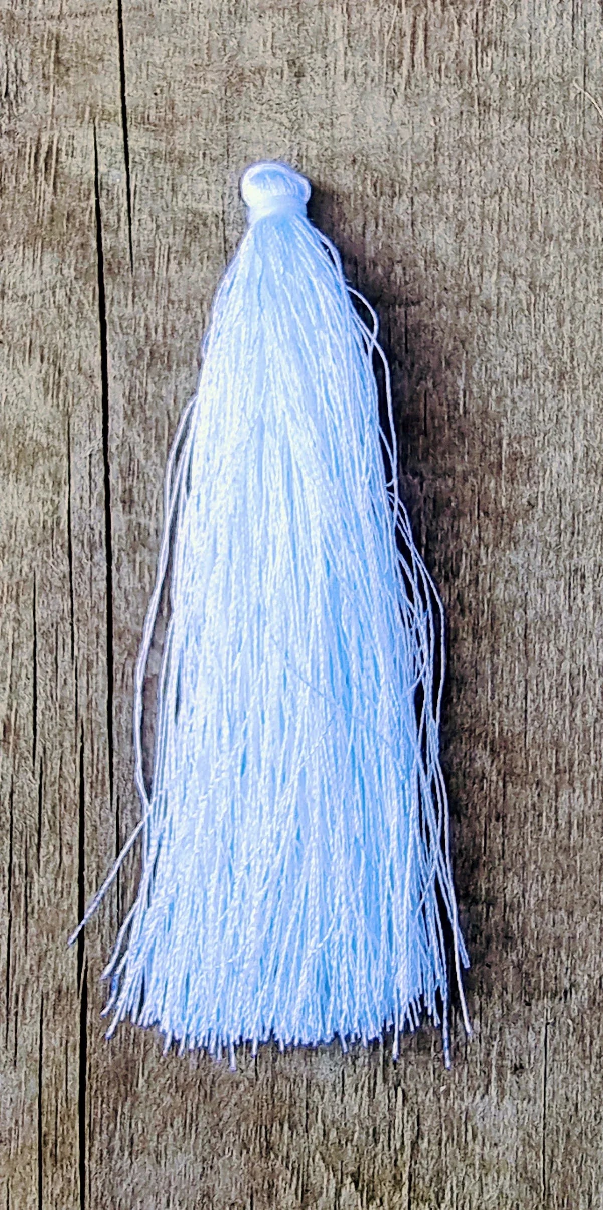 Hänge tassel polyester - Vit 90mm 1 styck Hilmas Pyssel