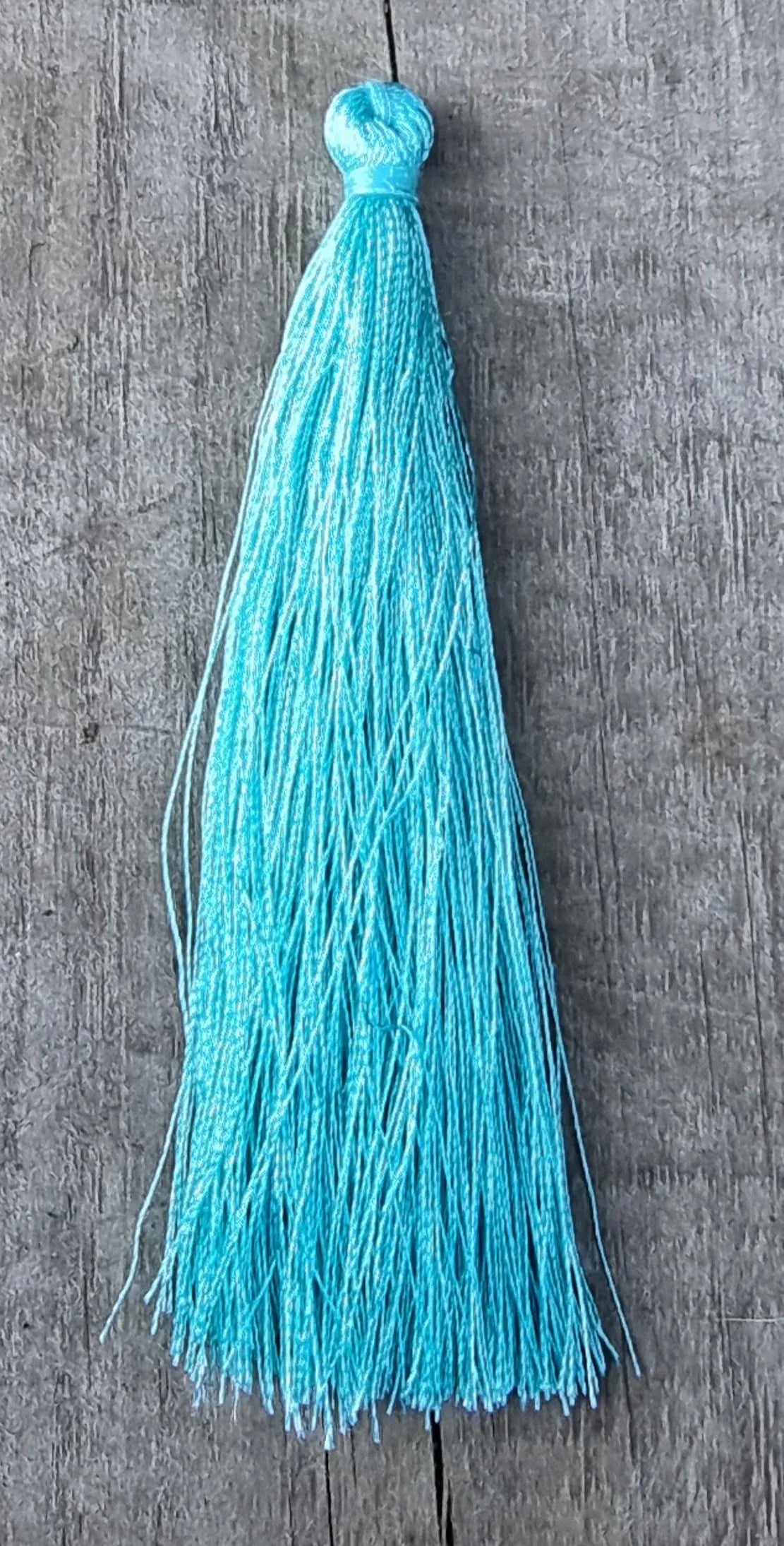 Hänge tassel polyester - Turkos 90mm 1 styck Hilmas Pyssel