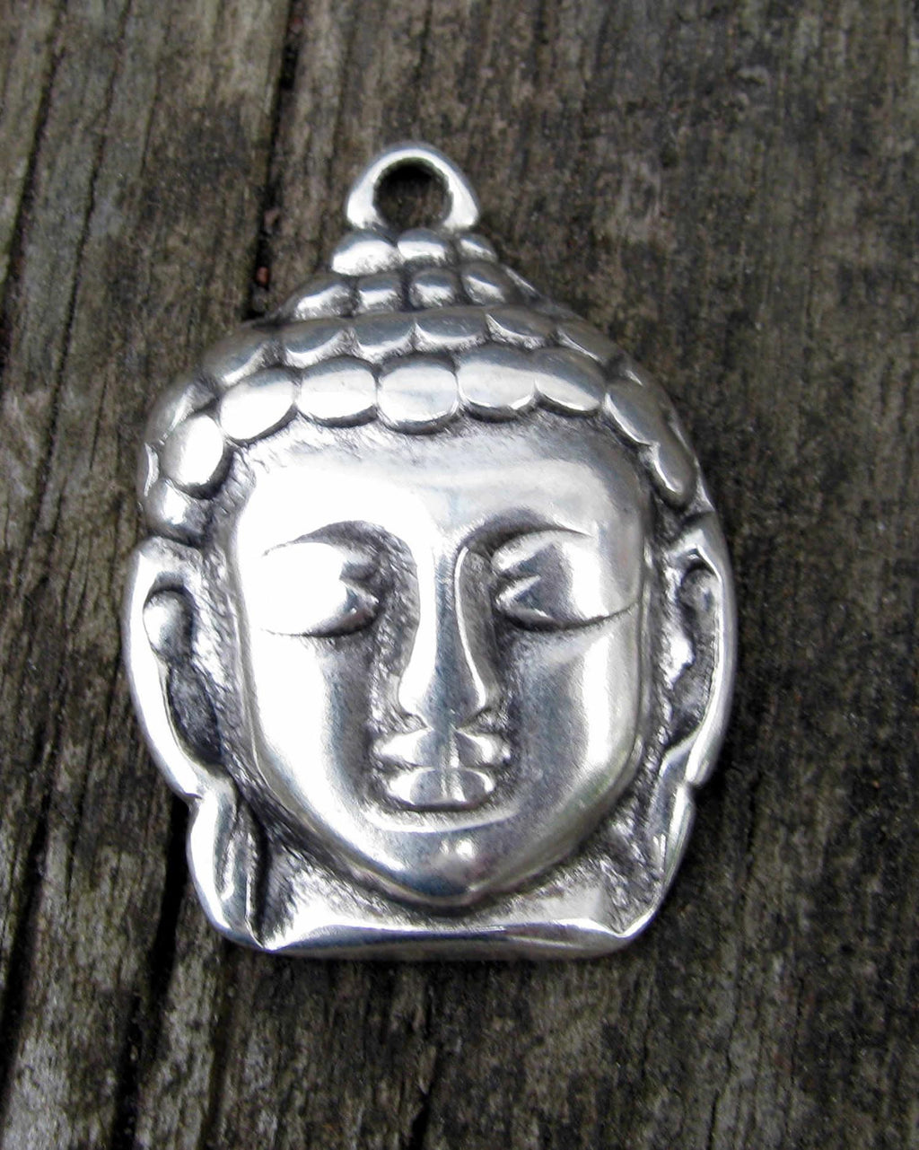 Berlock Silverpläterad - Buddha Huvud 30x21mm 1 styck Grekisk Metall