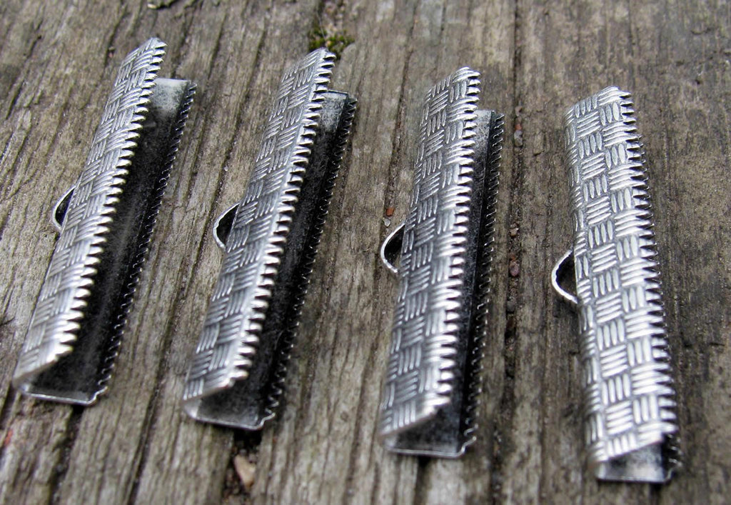 Ändfäste platta band Silverfärgad - Bredare modell, 29 mm, 4-pack Grekisk Metall