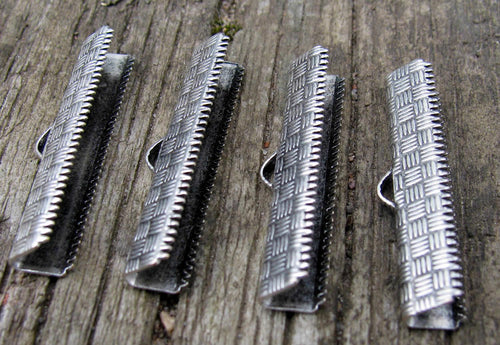 Ändfäste platta band Silverfärgad - Bredare modell, 29 mm, 4-pack Grekisk Metall